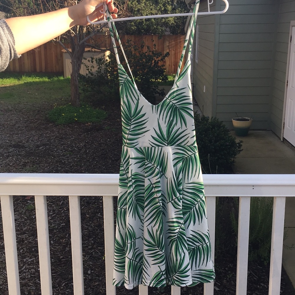 palm leaf sundress